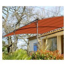 Toile d'ombrage pergola 5x4m imperméable avec œillets à poser sur une structure Couleur: Terracotta