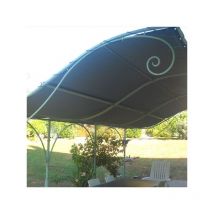 Toile d'ombrage pergola 6x3m imperméable avec œillets à poser sur une structure Couleur: Anthracite