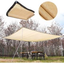 Trimec - Toile d'ombrage Beige Voile Rectangulaire 90% Résistant Aux uv Respirant et Ombrage pour Serre Pergola Jardin Piscine 4mx6m(13x19ft)