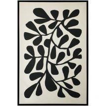 Hispanohogar - Toile en lin encadré avec des impressions abstraites en 3D de couleur noire 72x52cm