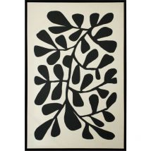 Toile en lin encadré avec des impressions abstraites en 3D de couleur noire 93x63cm