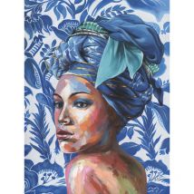 Herdasa - Toile en lin à l'huile, Caraïbes, 100x70x3 cm