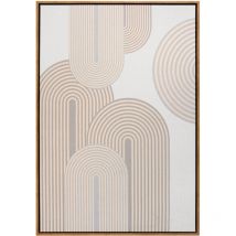 Toile encadrée avec un design géométrique dans des tons crème 93x63