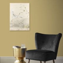 Toile encadrée Grue, détails peints à la main 50 x 70cm Beige, or