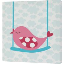 Happyfriday - Toile Mr Fox Little birds Multicouleur 27 x 27 cm