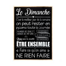 Toile Imprimée 'Dimanche' 50x70cm Noir