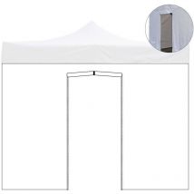 Divina Garden - Housse latérale imperméable blanche 2x2m avec porte enroulable pour tonnelle refermable