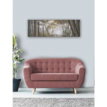 Toile à led Balade en forêt 30 x 90cm Gris, blanc, vert