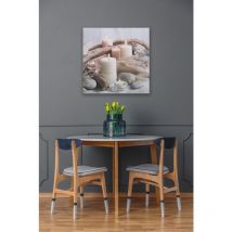 Art For The Home - Toile à led Bougies de bord de mer 60 x 60cm Gris, beige