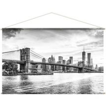 Decostars - Toile murale imprimée ville style arty Noir 90x150 cm