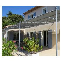 Toile d'ombrage pergola 3x2 m perméable avec œillets à poser sur une structure Couleur: Gris Métal