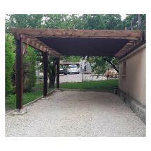 Direct Filet - Toile d'ombrage pergola 4x3 m perméable avec œillets à poser sur une structure Couleur: Chocolat