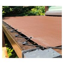 Direct Filet - Toile d'ombrage pergola 4x4 m perméable avec œillets à poser sur une structure Couleur: Chocolat