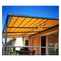 Direct Filet - Toile d'ombrage pergola 5x3 m perméable avec œillets à poser sur une structure Couleur: Beige
