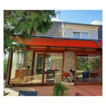 Direct Filet - Toile d'ombrage pergola 5x3 m perméable avec œillets à poser sur une structure Couleur: Terracotta