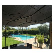Toile d'ombrage pergola 5x4 m perméable avec œillets à poser sur une structure Couleur: Anthracite