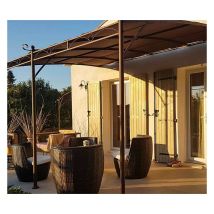 Direct Filet - Toile d'ombrage pergola 6x3 m perméable avec œillets à poser sur une structure Couleur: Chocolat