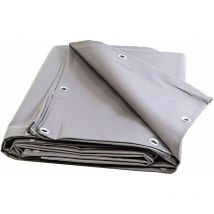 Tecplast - Bâche Toiture 3x5 m 680TO Grise - Qualité 10 ans - Bâche d'étanchéité pour Couvreur et Charpentier - Made in France - gray