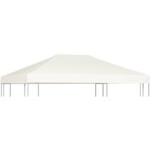 Decdeal - Toile supérieure de belvédère 310 g / m² 4 x 3 m Blanc crème