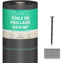 Skylantern - Lot Toile de Paillage 50M 65g/m² + 100 Sardines de Fixation en Plastique