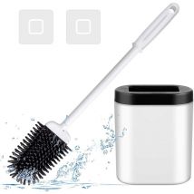 Toilet Brush, Silicone Toilet Brush, Strong Decontamination Silicone Toilet Brush Holder With Extended Handle, Very Suitable For Corners And Small