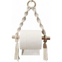 Toilet Paper Holder, Woven Macrame Toilet Roll Holder for Toilet Bathroom, Handmade Bathroom Hanging Ports