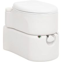 Toilette de camping intégrée blanc 24+17 L PEHD et émail vidaXL
