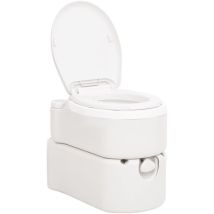 Toilette de camping intégrée blanc 24+17 L PEHD et PP vidaXL