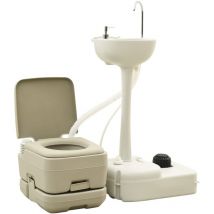 Bonnevie - Toilette de camping Toilette Chimique - wc à poser 10+10L et support à lave-mains 20L BV866711
