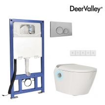 Toilette intelligente DV-1S0205 wc suspendu avec réservoir d'eau Deervalley toilette moderne et intelligente avec bidet intégré, télécommande en