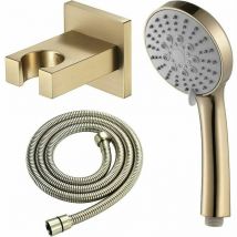 Toilette Salle de Bain Cuisine, Ensemble de pommeau de Douche à Main abs Or brossé Pomme de Douche à Main Pomme de Douche à Effet Pluie Massage Pomme