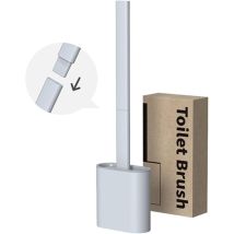 Toilettenbürstenset Aus Silikon – Toilettenbürste Und Halter, Tropffrei, Antibakteriell, Belüftete Toilettenbürste (grau)