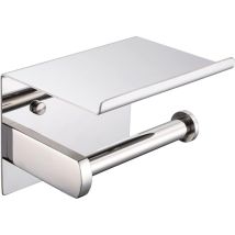 Toilettenpapierhalter Aus Edelstahl Sus 304 – Oberfläche: Poliertes Chrom – Montage Per Kleben Oder Bohren – Modernes, Integriertes Regal