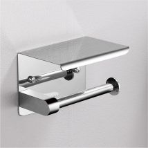 ZVD - Toilettenpapierhalter mit Ablage Wandmontage Edelstahl - Toilettenpapierspender