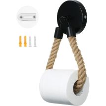 Toilettenpapierhalter Ohne Bohren, Vintage-toilettenpapierhalter, Mattschwarzer Toilettenpapierhalter Für Badezimmer Und Toilette