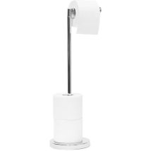 Toilettenpapierhalter Stehend, Hxbxt:69x16,5x16,5cm, Freistehend, Edelstahl-optik, Ersatzrollenhalter, Silber