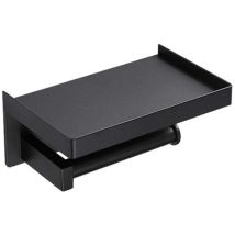 Toilettenpapierhalter, Wandmontierter Toilettenpapierhalter Ohne Bohren(schwarz)