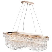 Toils Plafonnier doré et cristal, 7 lumières, E14