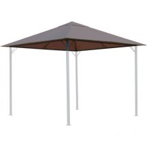Toit de remplacement pour gazebo de jardin 3x3m 250g/m³ brun-gris