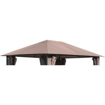 Quick-star - Toit de remplacement pour gazebo de jardin 3x4m Gris beige