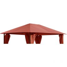 Quick-star - Toit de remplacement pour gazebo de jardin 3x4m Orange-rouge