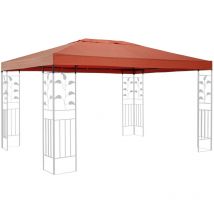 Quick-star - Toit de remplacement pour le gazebo Leaves 3x4m Orange-Rouge