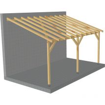 Toit de terrasse 5x3 - Tuilable pente 30% - Bois massif - Robuste + Vis