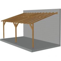 Jardinatoire - Toit de terrasse 6x3 - Pente 30% - Bois massif traité CL3 Marron - Durable + Vis & pieds de poteaux réglables