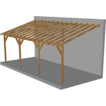Jardinatoire - Toit de terrasse 7x3 - Tuilable pente 30% - Bois massif traité CL3 Marron - Robuste Sans la visserie et sans les pieds de poteaux