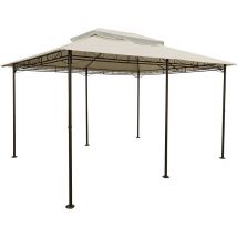 Toit pour pavillon 3x4 m, enduit de pvc, étanche - couleur : beige