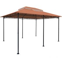 Toit pour pavillon 3x4 m, enduit de pvc, étanche - couleur : terracotta