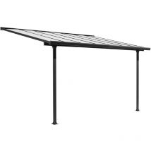Toit terrasse Habrita TT3030AL+RT aluminium gris anthracite 9,21m2 avec rideau d'ombrage extensible
