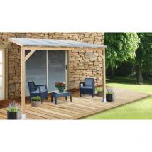 CHALET & JARDIN Toit Couv'Terrasse bois 3X3 - AVEC TOIT