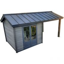 Green Outside - Toiture bac acier pour Abri composite 18,5m² 2 pentes